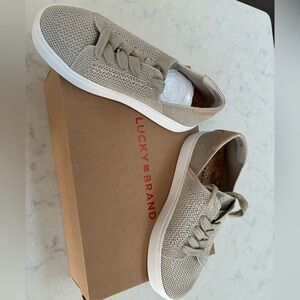 Lucky Brand Taupe Knit Casual Sneakers